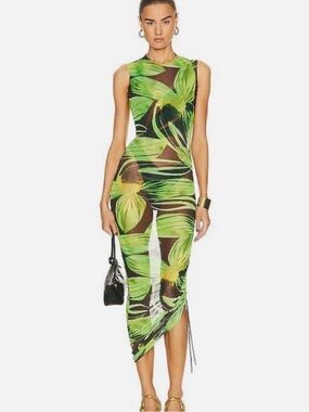 Louisa Ballou Heatwave Ruched Mesh Dress